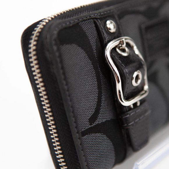 Coach Signature C Zip Clutch Jacquard Wallet with Buckles - Picture 5 of 10